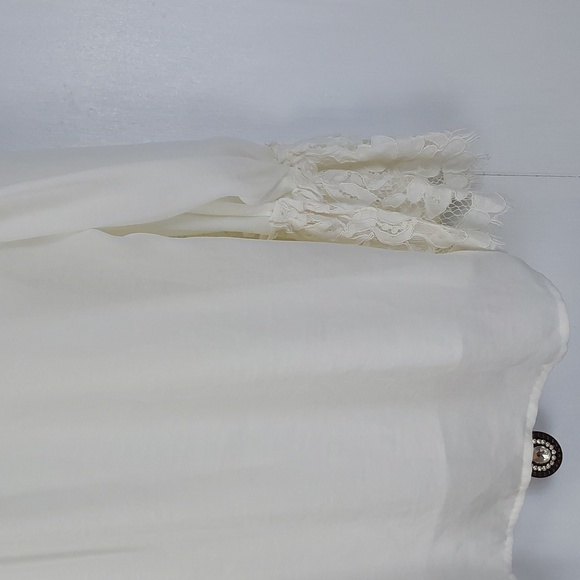 Chico's Womens Cream Camisole open lace Cardigan Set Neutral DAINTY Sz.1P - Picture 9 of 11